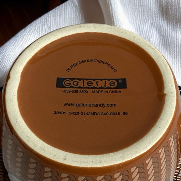 Galerie Sock Monkey Coffee Mug Tea Double Handle Ceramic Brown Cup - Picture 7 of 7